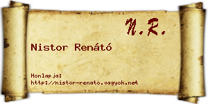 Nistor Renátó névjegykártya